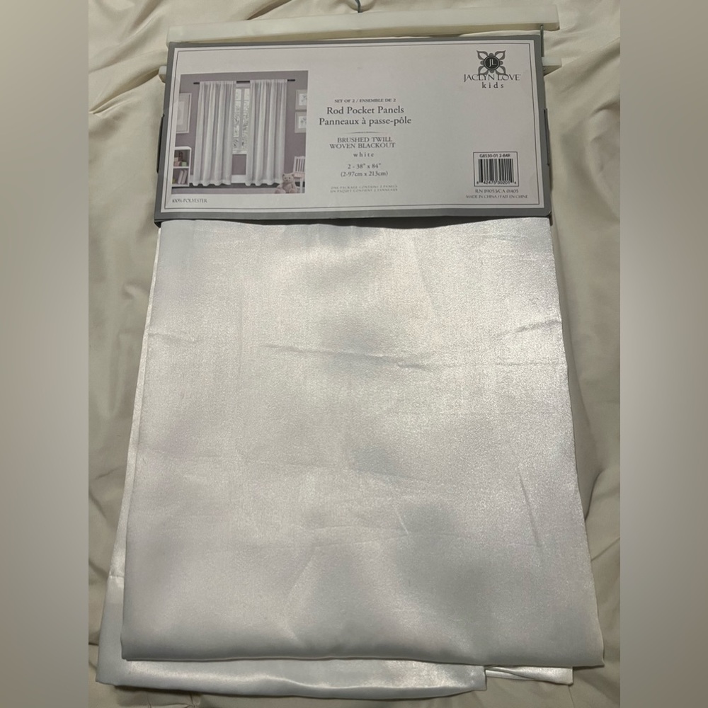 Brushed Twill White Blackout Curtains